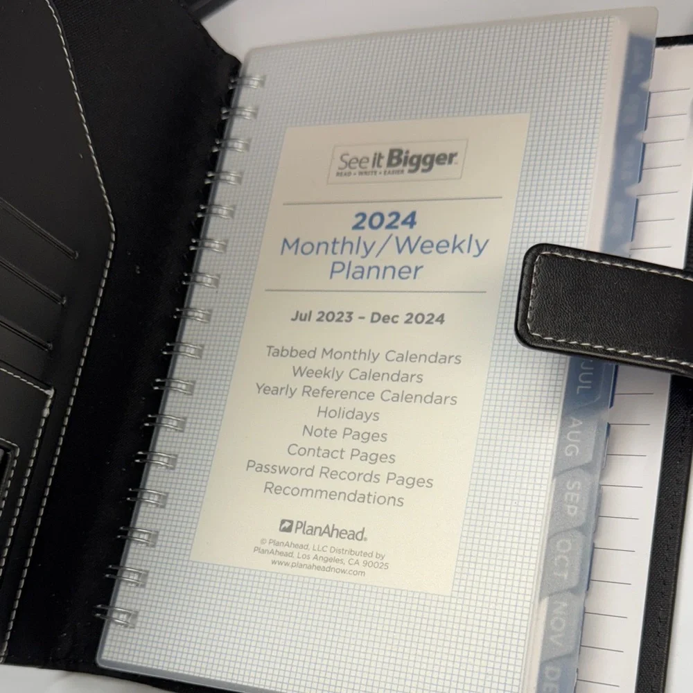 Black Leather Planner